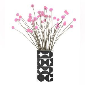 Leather Wrapped Vase “The Modern” White & Black Modern Dillon Candles